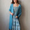 Chaqueta oversize larga de mujer con manga francesa verde