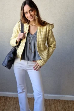 Chaqueta teen de vichy amarilla