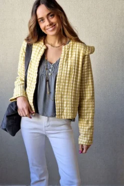 Chaqueta teen de vichy amarilla