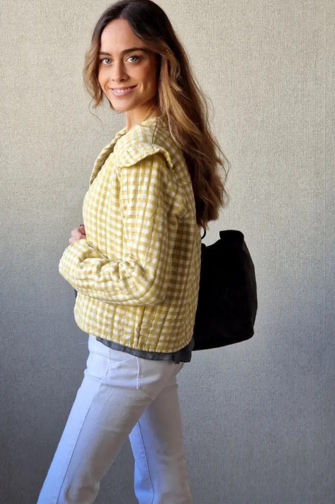 Chaqueta teen de vichy amarilla