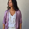 Chaqueta tipo bomber lila