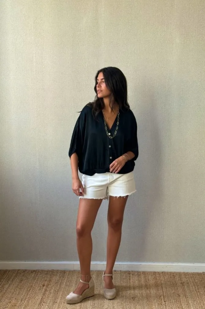Chaqueta tipo bomber negra