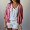 Chaqueta tipo bomber rosa