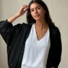 Chaqueta tipo bomber sin botones negra