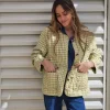 Chaqueta vichy con botones mostaza