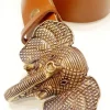 Cinturón de piel camel con hebilla cabeza pq de elefante