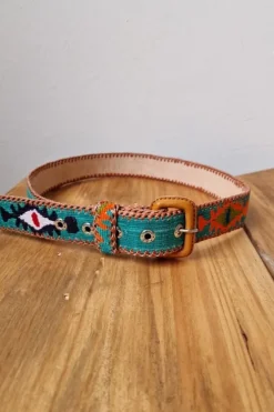 Cinturón unisex kilim verde