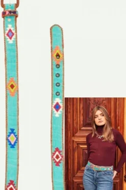 Cinturón unisex kilim verde
