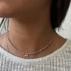 Collar abalorios lila con estrellita