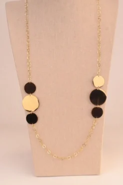 Collar Acero disco dorado