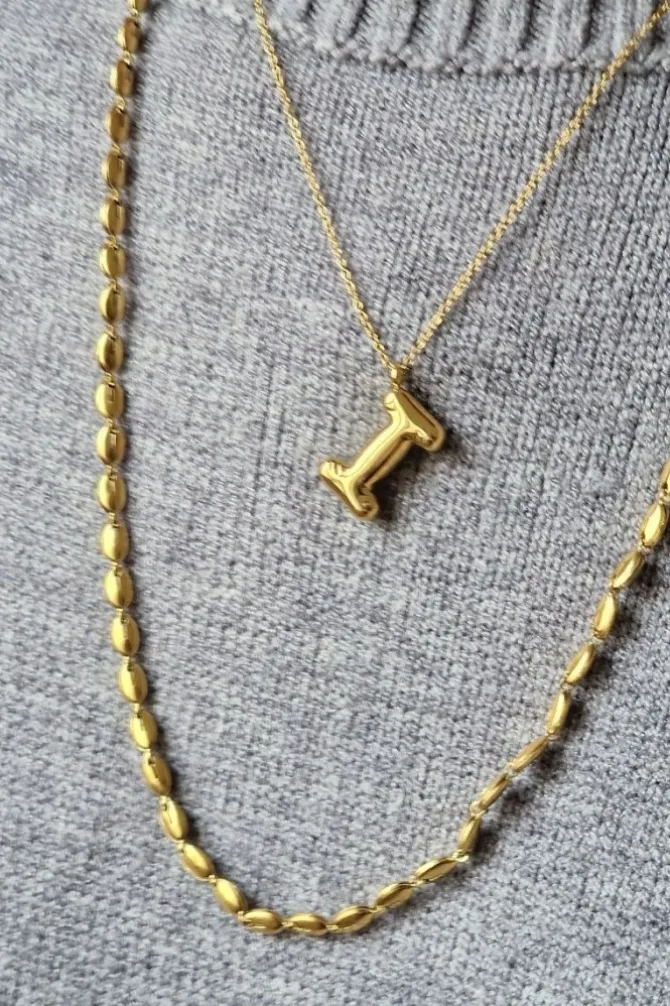 Collar acero dorado