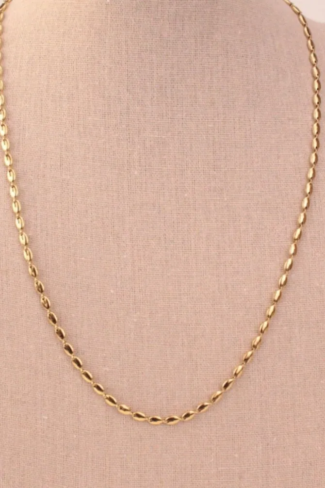 Collar acero dorado