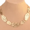 Collar acero dorado chapas relieve dorado