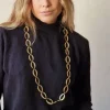 Collar acero largo dorado
