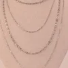Collar acero triple largo plateado