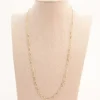 Collar acero triple largo plateado