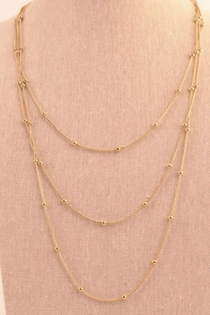 Collar acero triple largo