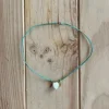 Collar ajustable concha verde agua