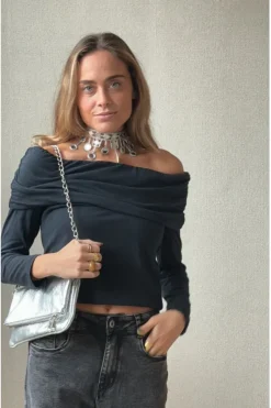 Collar choker de espejos plata
