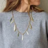 Collar de acero lagrimas doradas