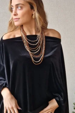 Collar de piedras en tonos camel