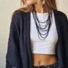 Collar de piedras negras y grises