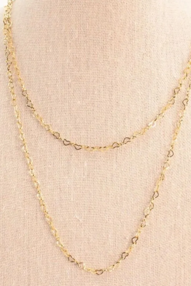 Collar largo de corazones