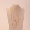 Collar largo redes irregulares Dorado