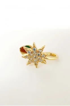 EARCUFF dorado estrella con piedras