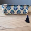 Estuche /neceser pequeño estampado telas Indias azul