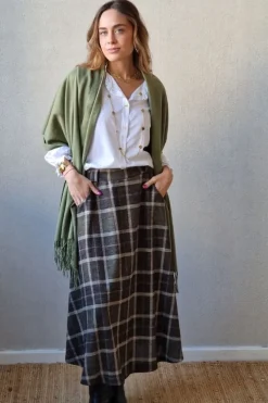 Falda de cuadros verde