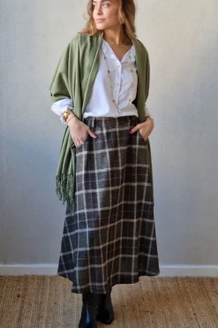 Falda de cuadros verde