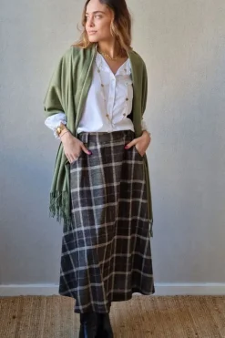 Falda de cuadros verde