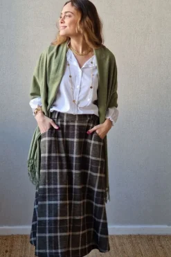 Falda de cuadros verde