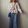 Falda de cuadros vichy azul