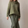 Falda larga con estrellas verde