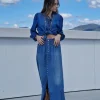 Falda larga denim azul jeans