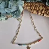 Gargantilla de acero con eslabones de cristales