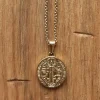 Gargantilla medalla acero grande San Benito