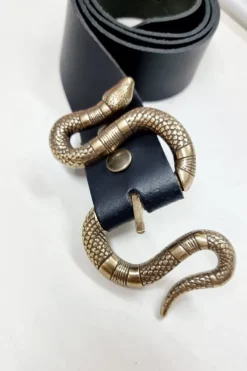 Hebilla dorada de serpiente larga