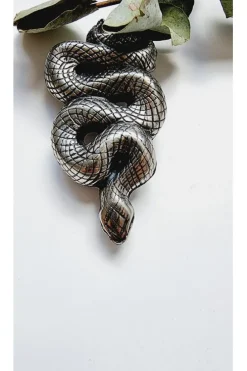 Hebilla plateada de serpiente ancha