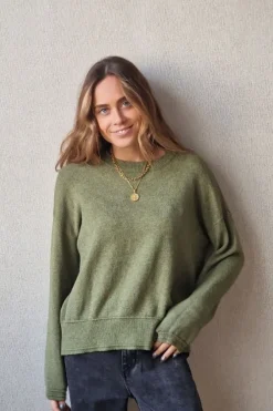 Jersey básico cuello redondo verde
