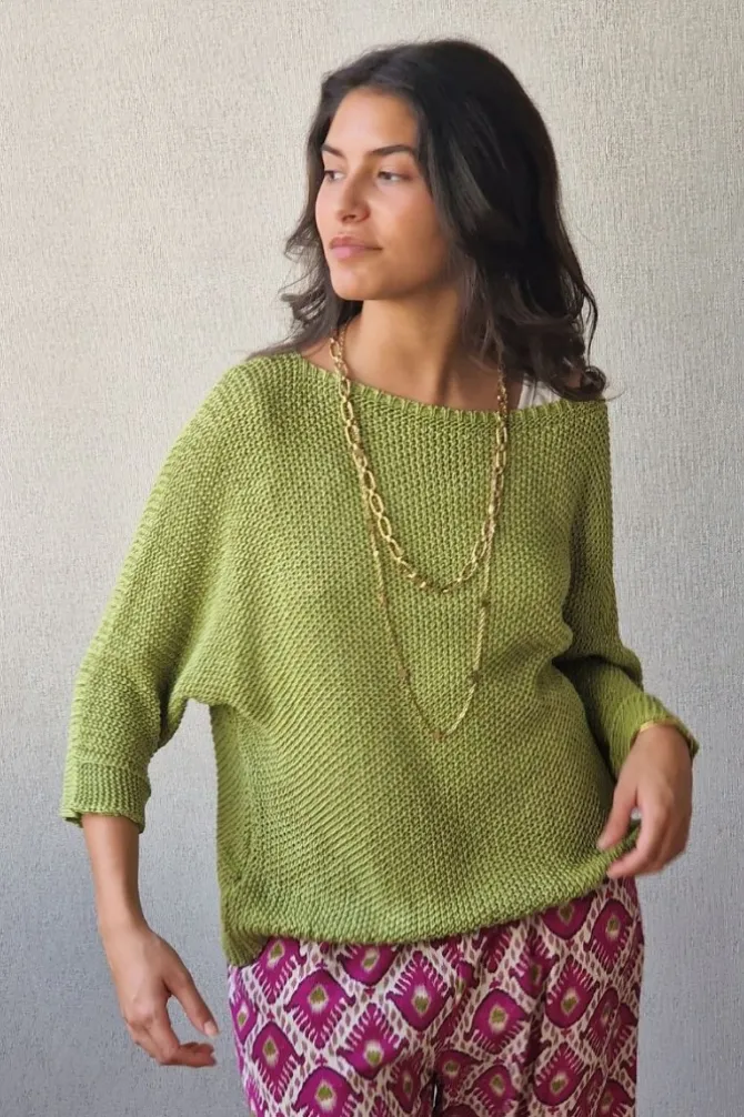 Jersey calado pistacho