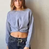 Jersey cropped gris