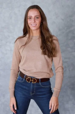 Jersey cuello caja camel