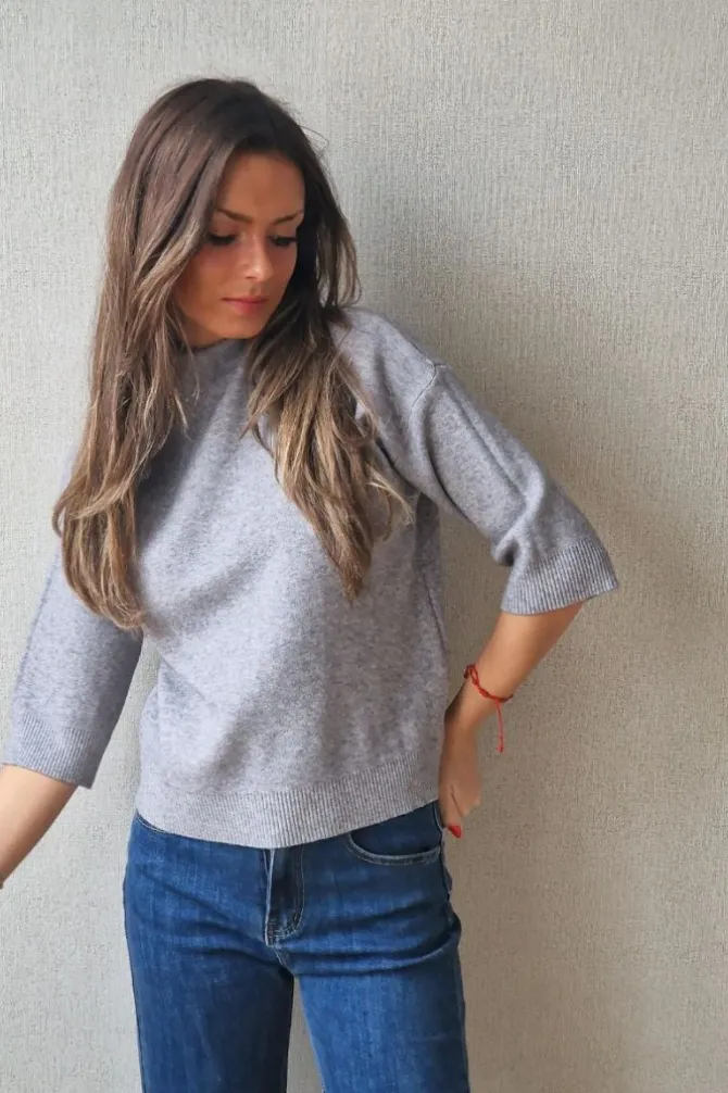 Jersey cuello perkins gris