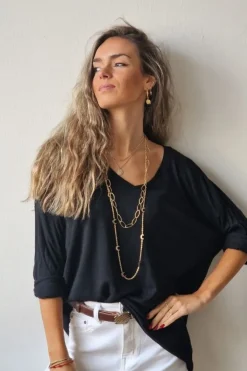 Jersey cuello pico negro