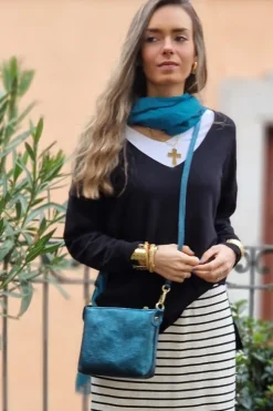 Jersey cuello pico negro
