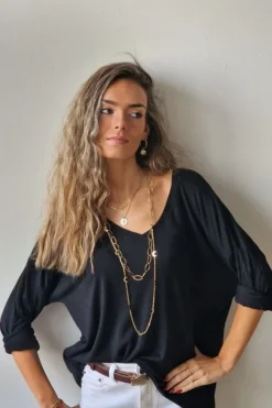 Jersey cuello pico negro