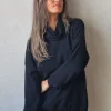 Jersey de cuello cisne punto frio negro